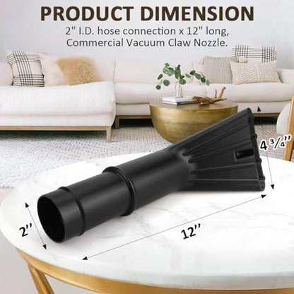 2 Pack Vacuum Claw Nozzle 2" x 12" for Shop Vac | for Wet/Dry Utility Shop Vac Cleaning Auto Car Cars RV's Home Claw Nozzle SCN2 - style: 2 PACKS