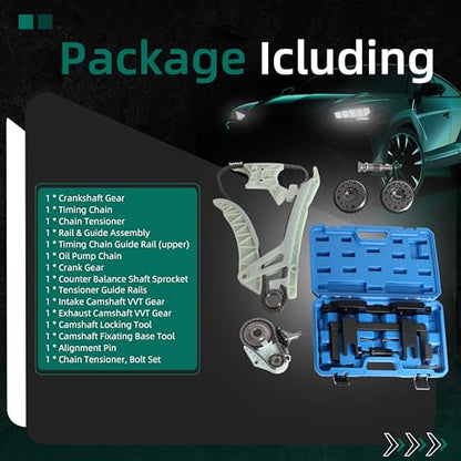 Oil Pump Timing Chain Kit & 2 VVT Gear Tool Compatible with BMW N20 N26 X4 X5 228 320 328 2.0L 3.0L 2012-2016