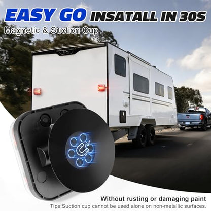 Agrieyes T327 Wireless Trailer Lights Kit, Rechargeable LED Magnetic Tow Light with Flashing Mode, Portable USB-C Tail Light Kit for Truck Camper Boat RV Turn Signal Brake Stop Running IP67 Waterproof - color: red