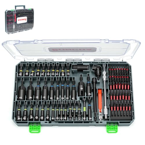 86-Piece Magnetic Impact Nut Driver Set, Deep Impact Sockets & S2 Bits, Chrome Vanadium Steel, Full Metric & SAE Range for Impact Drivers & Drills