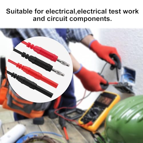 2Pack 4mm Banana Plug to Jack Male to Female Connectors Multimeter Test Lead Extensions Heavy Duty 14AWG Silicone Wires for Professional Electrical Testing - color: 2set banana to jack