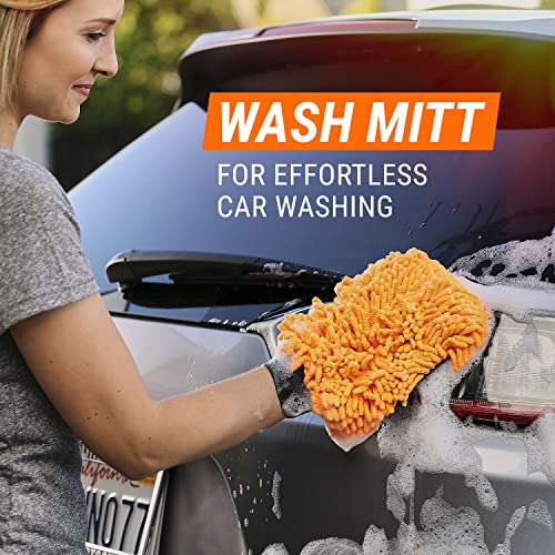 Armor All Microfiber Car Wash Mitt by Armor All, Noodle Tech Car Wash Glove for Clean Cars, Trucks, Motorcycles, 1 Each - size: 1 Count (Pack of 1), style: 2 in 1 Wash Mitt