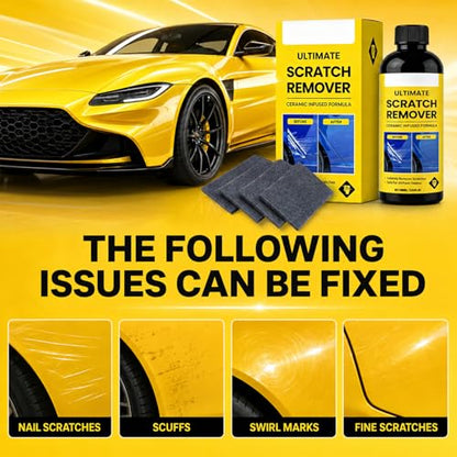 2Set Nanopolix Car Scratch Remover,Nanopolix Scratch Remover,Quick Fix Removal Paste for Deep Scratches,Car Scratchs Repair Paste Deep Scratch,All Paint Colors Polishing Kit (10*Nano Cloth+2*Sponge)