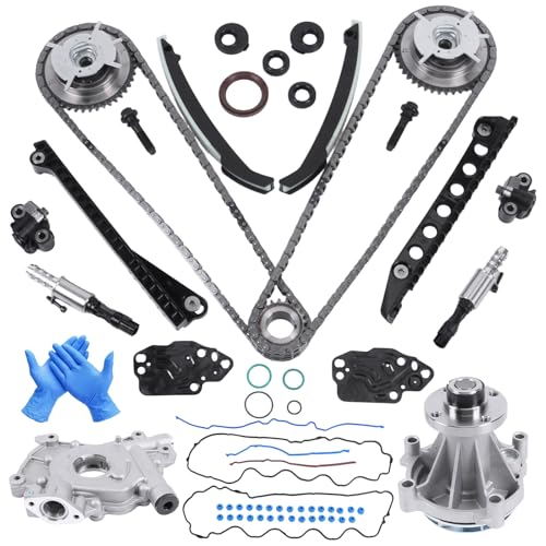 Engine Timing Chain Kit Oil Pump Water Pump Phasers VVTs 5.4L Fits for 2004-2008 F150 F250 F350 for 2005-2008 Navigator Mark LT Car Replacement Time Part Sets Replace 5L3Z-6268-A 3L3Z6M280EA - color: 2004-2009 5.4L Oil Water Pump Sprockets, size: for F150