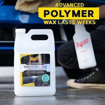 Meguiar's Ultimate Waterless Wash & Wax - Waterless Car Wash & Wax Without Swirling or Scratching - Easy Car Maintenance, No Water Required -1 Gallon (128 Oz) - size: 1 Gallon