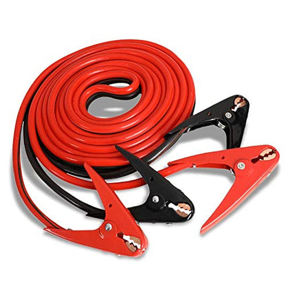 Heavy Duty (20ft 2 Gauge, Copper Wire) Battery Jumper Cables Jump Start Booster Kit works with Universal Vehicle Car SUV Pickup Truck - size: 2 Gauge 20FT Cable Length