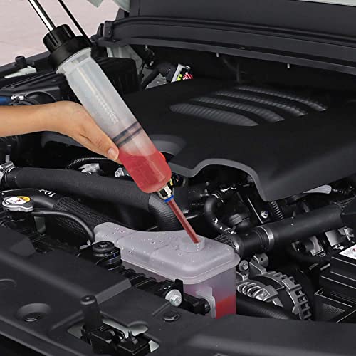 Thorstone 200cc Fluid Extractor Pump with 2pcs 22cm PVC Suction Tubes | Manual Oil Change Syringe and Fluid Transfer Pump for Automotive Liquid Extraction - size: 200cc