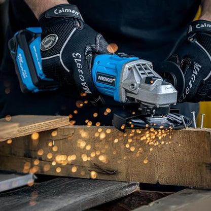 NEIKO 10881A Cordless Angle Grinder, 4 1/2-Inch Grinder with Variable Speed, 20V 4.0A Li-ion Rechargeable Battery, Powerful 8,000 rpm Brushless Motor, Grinders Power Tools, Cordless Grinder Tool - style: Brushless Angle Grinder