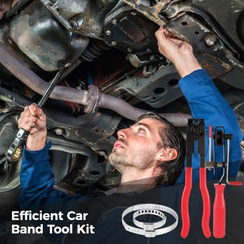 Cv Boot Clamps And Banding Kit, 10-Piece Set With 2 Pliers & 8 Cv Joint Boot Clamps For Atv/Vehicle Maintenance
