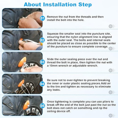 Sidewall Plug Tire Repair Kit—Replacement for Side Wall Slug ATV，UTV ，SXS ，Lawn Mower,Tractor, RZR,Talon, KRX,Golf Cart, and Snow Blower— Repairs Side Tears Up to 1.5 Inch - size: 1 Pack