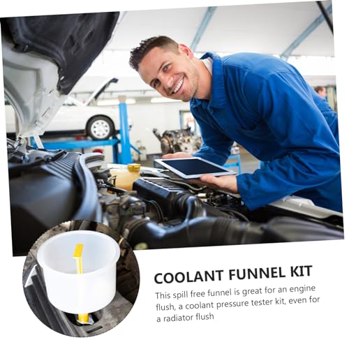 Spill Coolant Funnel Fill Kit Radiator Tool for Easy Refills Prevents Spills Trapped Air Construction for Automotive Cooling Systems
