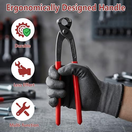 10 Inch Hose Clamp Crimping Tool, Pinch Clamp Pliers with Carbon Steel, Crimp Pliers for Automotive, Home Appliance Line, Plumbing and Industrial Use - size: 254 mm, style: Plier