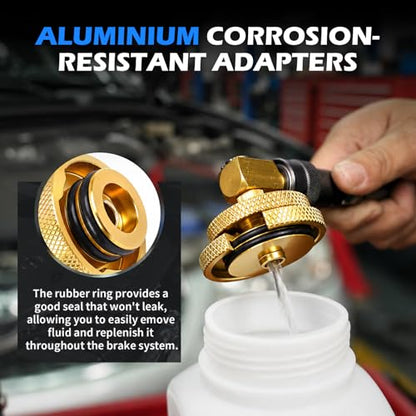 20PCS Brake Bleeder Kit, Aluminum Master Cylinder Bleeding Kit Tool | 4PCS Quick Connector for Honda, Toyota and Most Vehicles
