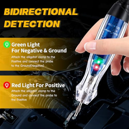 AWBLIN Test Light Probe Kit, 3-72V DC LED Digital Automotive Circuit Tester | with Voltmeter, 18 Pieces Multi Function Auto Fuse Voltage Tester Electric Probe Test Kit