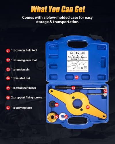 Vibration Damper Holding Tool Replaces T10531, Crankshaft Pulley Shock Absorber Removal Kit Compatible with Audi Skoda Seat VW 1.8 2.0 4V TFSi EA888 Engines