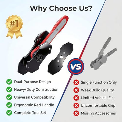 360° Ratcheting Brake Caliper Press Tool, For Quick Brake Pad Changes | Brake Caliper Tool with Piston Press Tool & 2 Steel Plates, Includes 2 Caliper Hooks + 1 Pair Gloves,Caliper Compression Tool