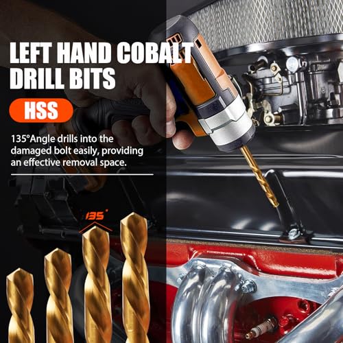 Coobeast 18pcs Screw Extractor Set and Left Hand Drill Bits For Removing Broken Bolt Extractor Kit, Easy Out Screw Extractor Set, Screw Remover Tool With Storage Case, Gifts for Men, Dad and Husband - size: 18PCS