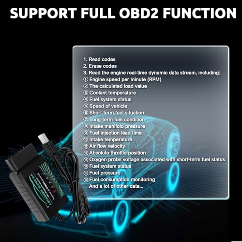 OBD2 Adapter USB ELM327 Scanner with FT232RL 18F25K80 V1.4 Original Chip | Fit for Ducati Motorcycle OBDII Diagnostic Scan Tool for Ford Mazda Toyota Fiat,Work with Windows 7/8/10/XP System - style: ELM327 USB
