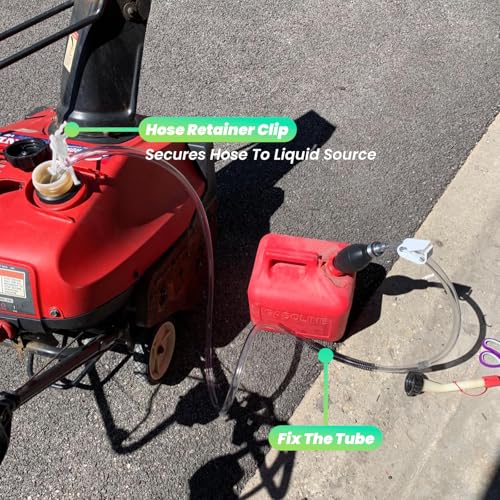 6FT Siphon Components Kit, Portable Manual Oil Sucker Pump, with Hose, Hose Retainer Clip, Copper Jiggler, Zip Ties, Shut-off Valve & Spring for Efficient Liquid Transfer - size: 6ft kit