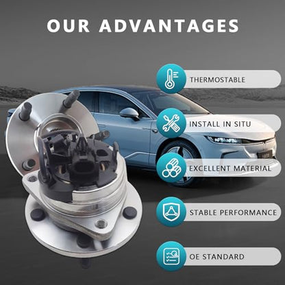 513214 Front Wheel Bearing Hub Assembly for Chevrolet Malibu 2004-2012 | for Pontiac G6 2005-2010, Saturn Aura 2007-2009, Cobalt HHR 2008-2010 Fixes ABS & Hub Issues Direct Bolt-On No Warning Lights - size: 513214