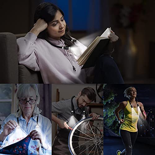 LEDBOLIK Neck Reading Light Black, 660mAh Rechargeable Book Light for Reading in Bed – 6 Brightness, Bendable Arms, Hands Free for Knitting, Crocheting - color: 660mAh Black