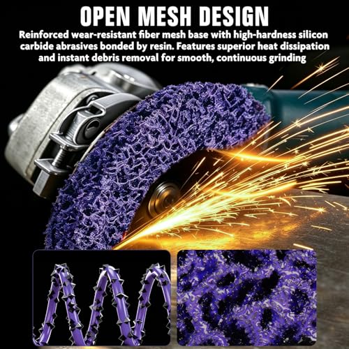 Stripping Discs 4-1/2" Paint & Rust Removal Wheels for Angle Grinder, Paint Rust Oxidation Weld Scale & Coating Removal Stripping Wheels, Multi-Color Abrasive Disc Set 6-Pack（Black Purple Green） - color: PURPLE&BLUE&BLACK
