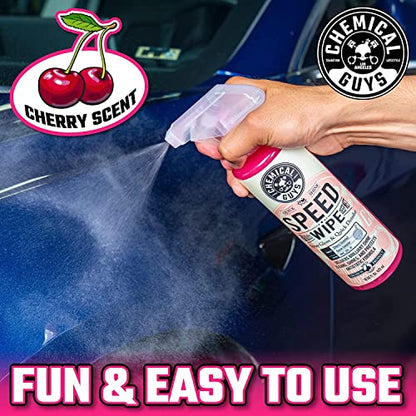 Chemical Guys WAC_202_1602 Speed Wipe Spray Gloss & Quick Detailer, Great for Cars, Trucks, SUVs, Motorcycles, RVs & More, Cherry Scent, 16 oz (2 Pack) - size: 16 Fl Oz (Pack of 2)