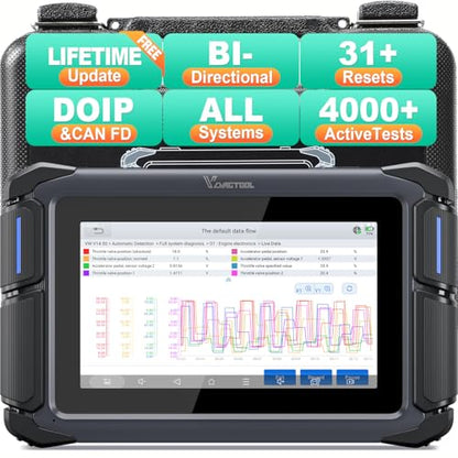 VDIAGTOOL VD70 Lite OBD2 Scanner, Bidirectional Diagnostic Scan Tool for Vehicles, 7" Car Scanner for Full Systems, Code Reader for Cars and Trucks, 32+ Resets, FCA/CANFD/DoIP, Free Updates
