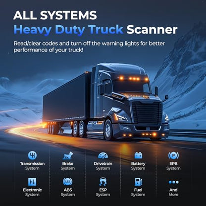 NEXAS NL102 Heavy Duty Truck Diagnostic Scanner for Diesel Trucks, HD Code Reader with Live Data & DTC Lookup, J1939/J1708 Truck Scan Tool for Cummins, Freightliner, Detroit, PACCAR, Class 4-8 Trucks - color: truck scanner