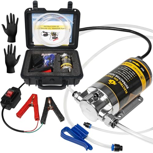 12V 100W Oil Extractor Pump Kit, 1-4L/min High Flow Oil Change Pump for Engine Gear Transmission Oil, Lightweight Compact Design, Easy to Use for Home DIY, Outdoor Maintenance or Small Repair Shops
