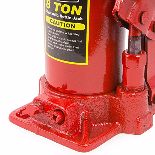 XtremepowerUS 8 Ton Hydraulic Bottle Jack, Heavy-Duty Car Lift Jack with Long Handle, 16,000 lb Capacity for Cars, SUVs, Pickup Trucks, RVs, Trailers, Garage & Auto Repair, Red - size: 8 Ton