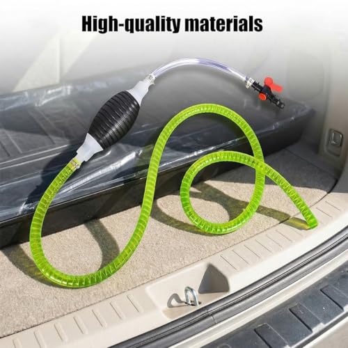 Car Gasoline Siphon Hose Pump, High-Flow Portable Vehicle Hand Oil Gas Fuel Transfer Pump, Manual Auto Fuel Transfer Siphon Accessories for Water Petrol Diesel, Universal for Vehicle (3.28FT)
