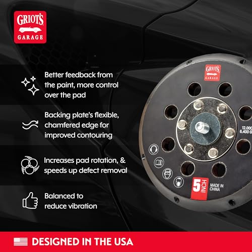 Griot's Garage 5" Orbital Conversion Kit for Car Detailing, Polishing, Waxing, Swirl and Scratch Removal, Includes 5" Backing Plate, Correcting, Finishing and Wax Pads, 10515