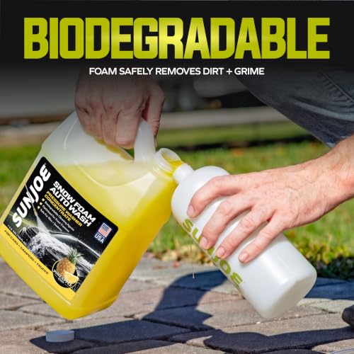 Sun Joe SPX-FCS1G Snow-Foam Pressure Washer Car-Wash Soap, 1 Gallon, Pineapple Scent - style: Pineapple Scent - Snow Foam Cleaner