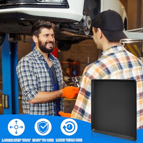 Hlimior4 Pack Oil Change Drain Pan - 22”Auto Oil Drip Pan，Oil Drip Tray for Under Car Plastic Oil Tray,Mini Fridge Drip Tray for Mini Fridges Air Conditioners Machinery Oil Catch Pan Replacement Tray - size: 4 Pack