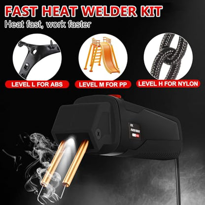 Plastic Welding Kit 5-in-1 Multi-Function Heat Gun for Cutting Shaping Automotive Bumper Repair Home DIY Projects Car Restoration Professionals and Enthusiasts - color: Black