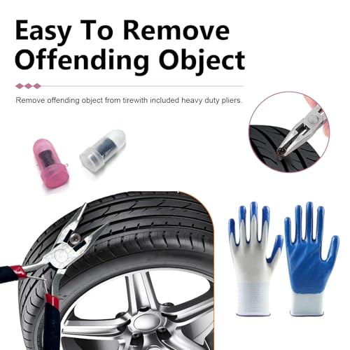 30 PCS Tire Repair Kit, Rubber Nail Screw Plugs, Emergency Quick Puncture Repair Tools for Car, Motorcycle, Truck, ATV, SUV, Tractor