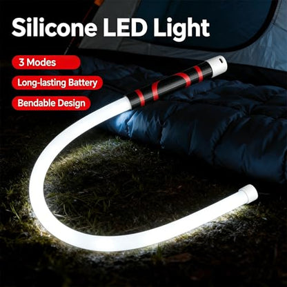 Flexible LED Flashlight Stick, 30in Rechargeable Bendable LED Light Stick, Handheld LED Work Light with 3 Brightness Modes for Car Repair, Mechanics, Garage & Under Hood Vehicle Inspection