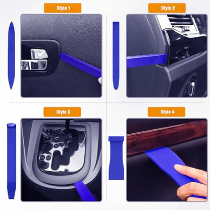 GOOACC 9PCS Auto Trim Removal Tool Kit No-Scratch Tool Kit for Car Audio Dash Window Molding Fastener Remover Tool Kit-Blue - color: Blue, size: 9PCS Trim Removal Tool
