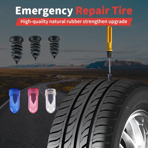 100 Pcs Tire Repair Rubber Nail, Tire Repair Screws Vacuum Tire Repair Nail Tire Screws Plugs 3 Size with Screwdriver Self-Service Tire Screw Plug Repair Kit Fast Tool for tire Puncture Repair