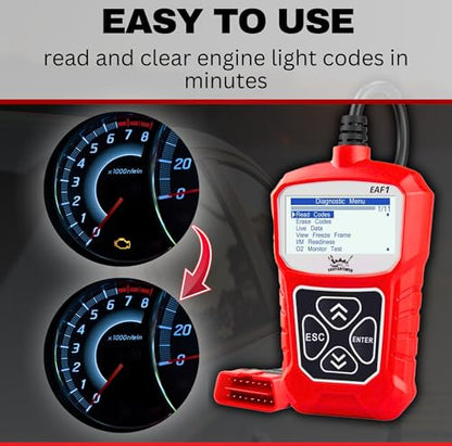 EAF1 OBD2 Car Scanner - Professional Automotive Diagnostic Tool Code Reader for Engine Light OBDII Scanner for Car Live Data Engine Code Reader Scan Tool Automotive Tools for Mechanics