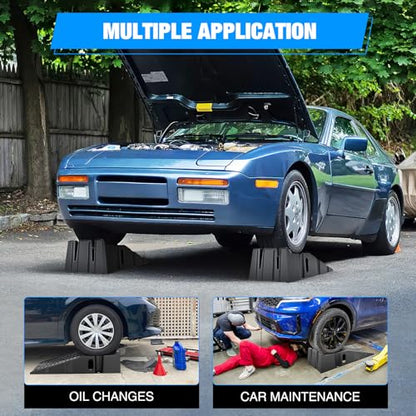Nilight Car Ramps, 6.7 Inch Lift Vehicle Service Ramp | 13,000lb. GVW Capacity Per Pair, Heavy Duty, Stackable Design Saves Space, Ideal for Home Garage Maintenance - size: Car Ramp