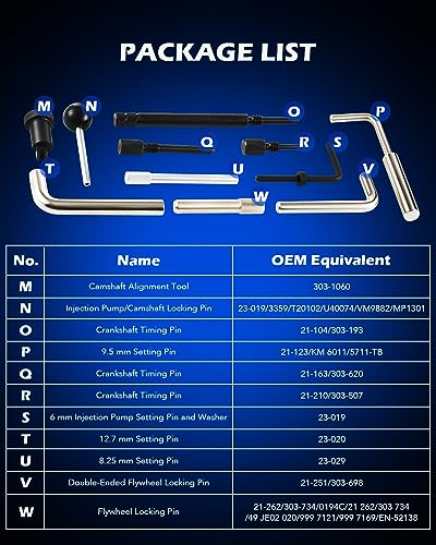 Orion Motor Tech Engine Timing Tool Set, 24 Piece Engine Camshaft Alignment Timing Tool Kit Compatible with Ford Mazda 1.4 1.6 1.7 1.8 2.0 2.3 L, Camshaft Holding Crankshaft Alignment Tool with Case