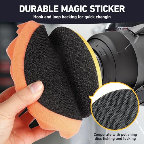 Autolock 5 Inch Buffing Polishing Pads, 7 Pcs 5'' Waffle Foam Buffing Pad | Wool Pad Kit for 5 in Backing Plate, Car Polisher Boat Compounding, Polishing and Waxing - size: 5Inch 7Pcs