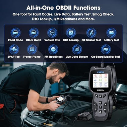 All Systems OBD2 Scanner, MA200 Plus Car Code Reader for 10000+ Car Models, with 6 Services Full OBD2 Live Data Battery Test Diagnostic Scan Tools Lifetime Free Upgrade