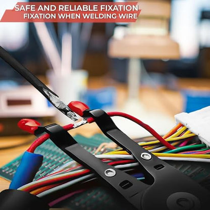 Car Wire Soldering Pliers 9.5 Inch – Carbon Steel Welding Pliers with Non-Slip Grip – Comfortable Design for DIY Soldering, Electrical & Welding Tasks – Precision Tool for Secure Wire Handling - color: Black & Red Soldering Aid Pliers Grip