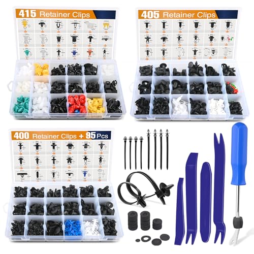 GOOACC 1315PCS Retainer Clips Interior Accessories - 56 Most Popular Sizes Bumper Trim Body Clips with Fasteners Remover and 10Pcs Reusable Cable Ties for Toyota Nissan Ford BMW Chevy Honda Subaru - color: 1220Pcs Clips + 95Remover