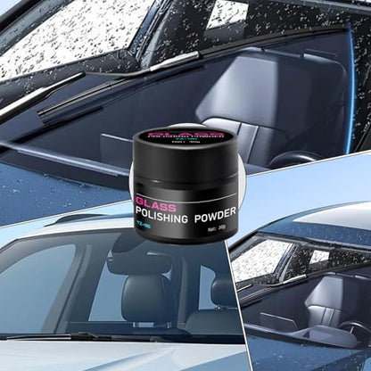 Cerium Oxide Glass Polishing Powder | Car Glass Oil Film Cleaner | Multifunctional Scratch Remover Window Repair Tool with Polishing Pad, Removes Wiper Marks, Swirls, and Water Spots - color: 30G