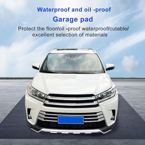 Heavy Duty Garage Floor Mat 17' x 7'5" Absorbent Oil Spill Mat for for Under Cars & Motorcycles, Waterproof Non-Slip Backing, Dark Grey Garage Parking Mat,Protects Surfaces 1 Set Square
