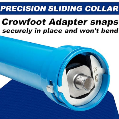 Inner Tie Rod Removal Tool, Master Inner Tie Rod Tool Set with 12 Crowfoot Adapters & 1/2 Inch Drive Tube for Tie Rods Remove & Install (Blue) - color: Blue